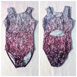 Girls Purple Ombre Sequin Dance Leotard